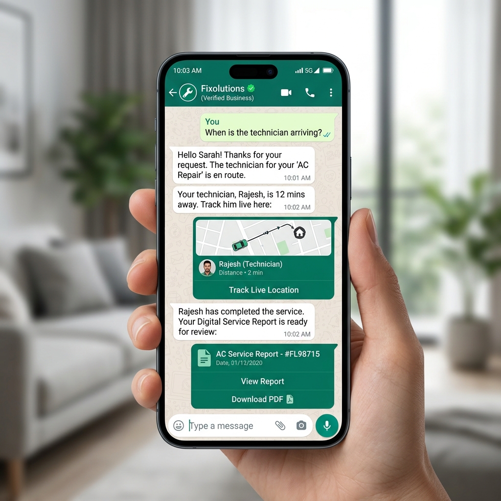 WhatsApp Consumer Interface Mockup